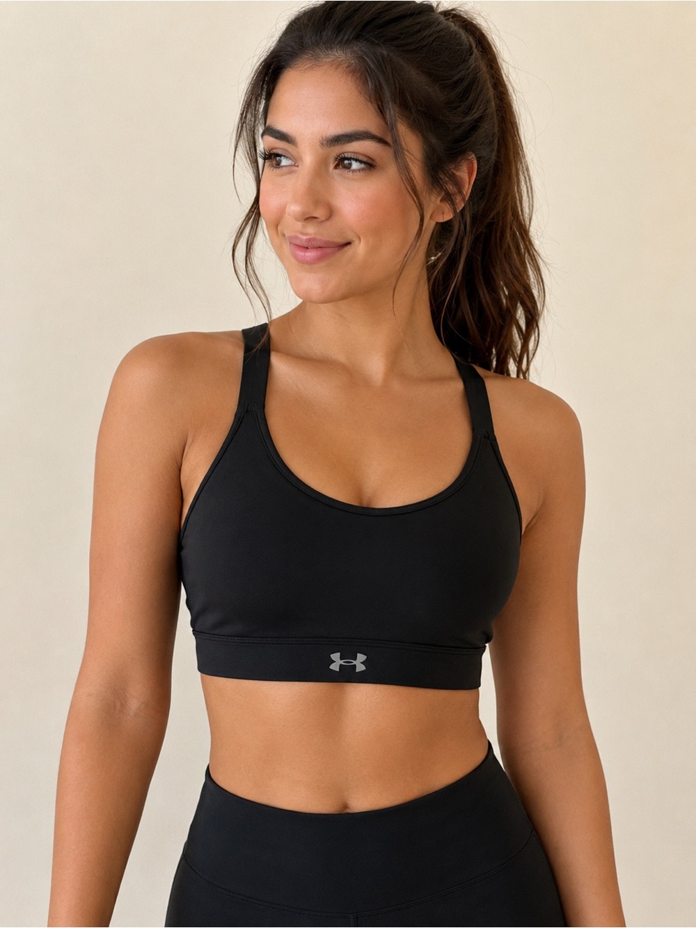 Under Armour Black Scoop-Neck small Impact Sports Bra